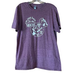 Disneyland Theme I’m just here for the snacks Mickey heathered purple Tshirt Siz